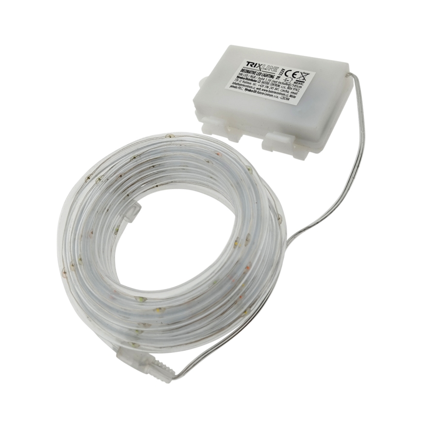 LED udendørs lyskæde 100xLED/3xAA 5,45 m IP44 multifarvet