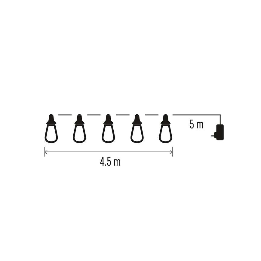 LED udendørs lyskæde 100xLED/9,5m IP44