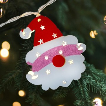 LED udendørs lyskæde 10xLED/2xAA 1,65 m IP44 varm hvid Santa