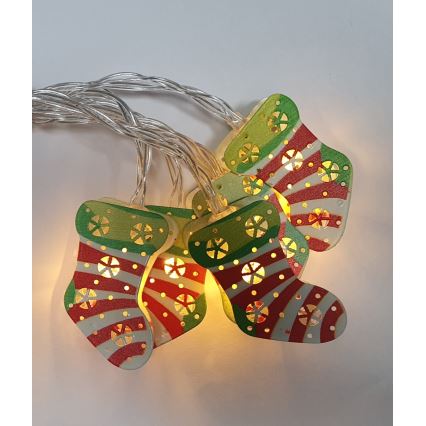 LED udendørs lyskæde 10xLED/2xAA 1,65 m IP44 varm hvid strømper