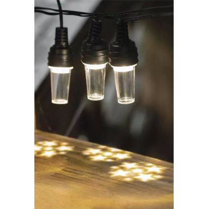 LED udendørs lyskæde 10xLED/9,5 m IP44 kold hvid