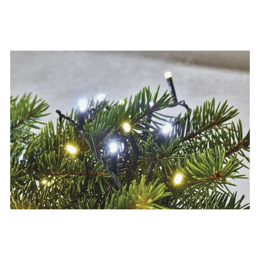 LED udendørs lyskæde 120 LED / 2 funktioner 17 m IP44 varm/kold hvid