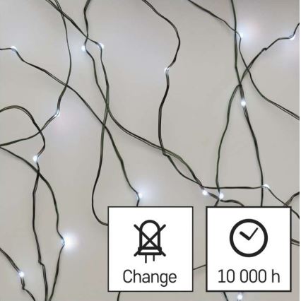 LED udendørs lyskæde 150xLED/20m IP44 kold hvid