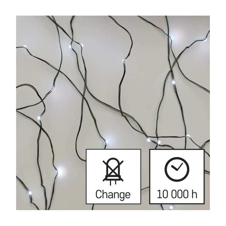 LED udendørs lyskæde 150xLED/20m IP44 kold hvid