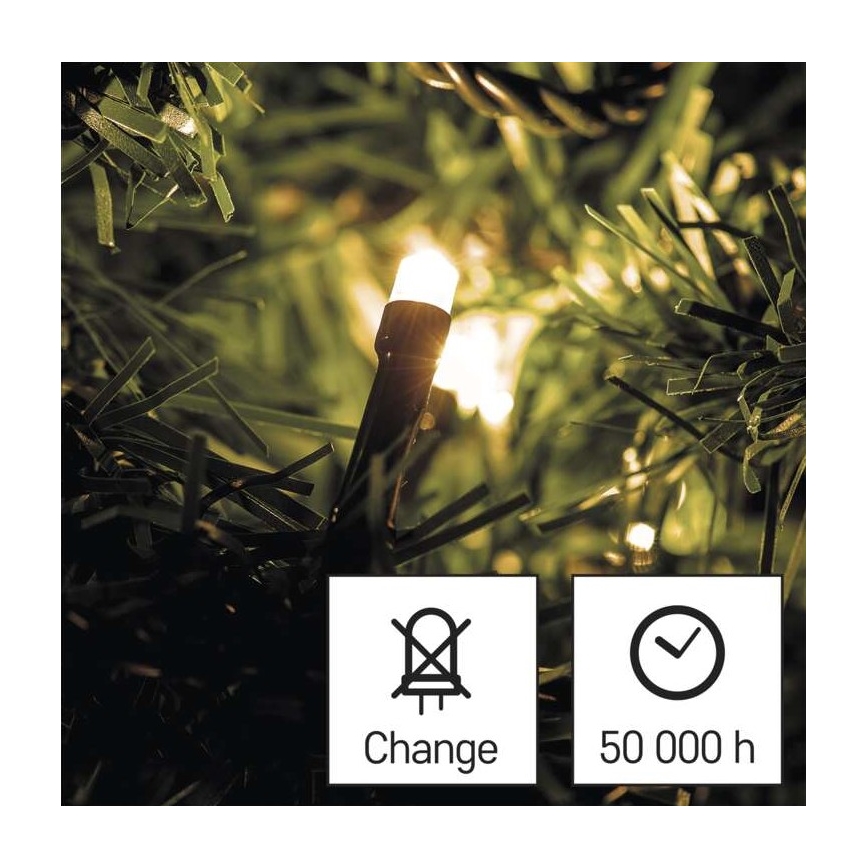 LED udendørs lyskæde 180 LED/23 m IP44 varm hvid