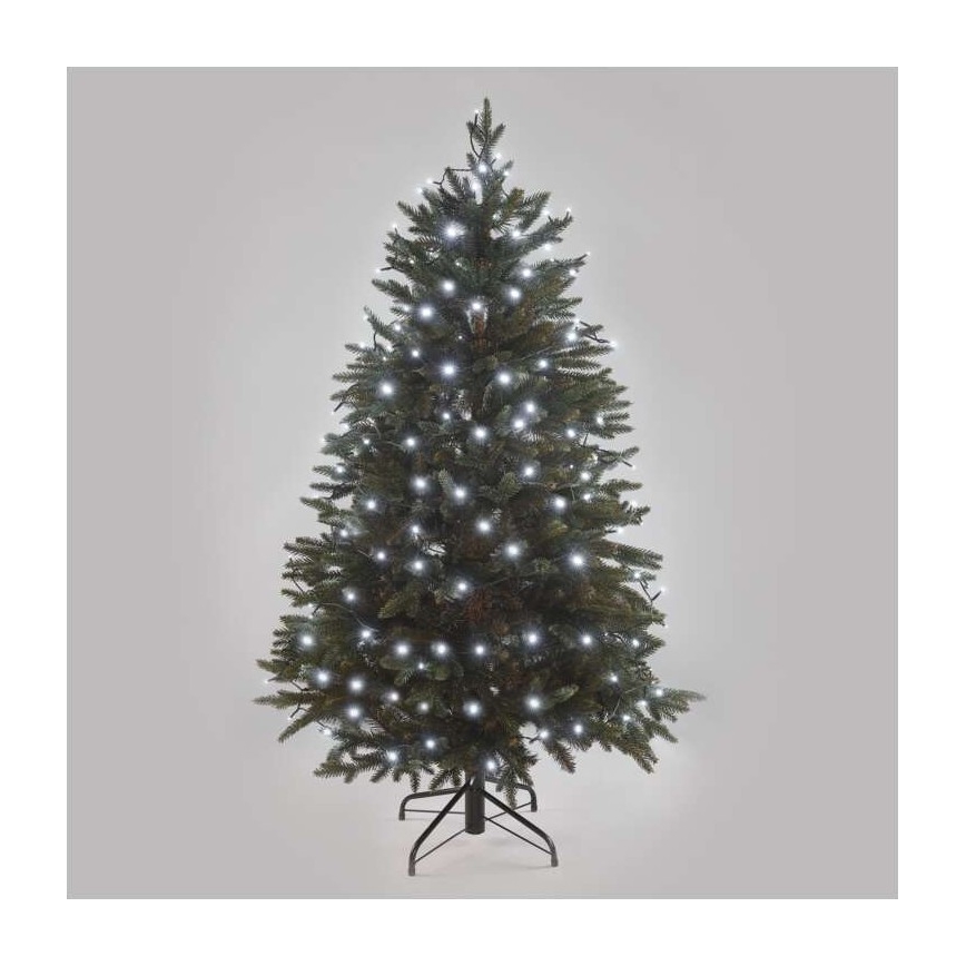 LED udendørs lyskæde 180 LED/8 lysprogrammer, 23 m, IP44, kold hvid