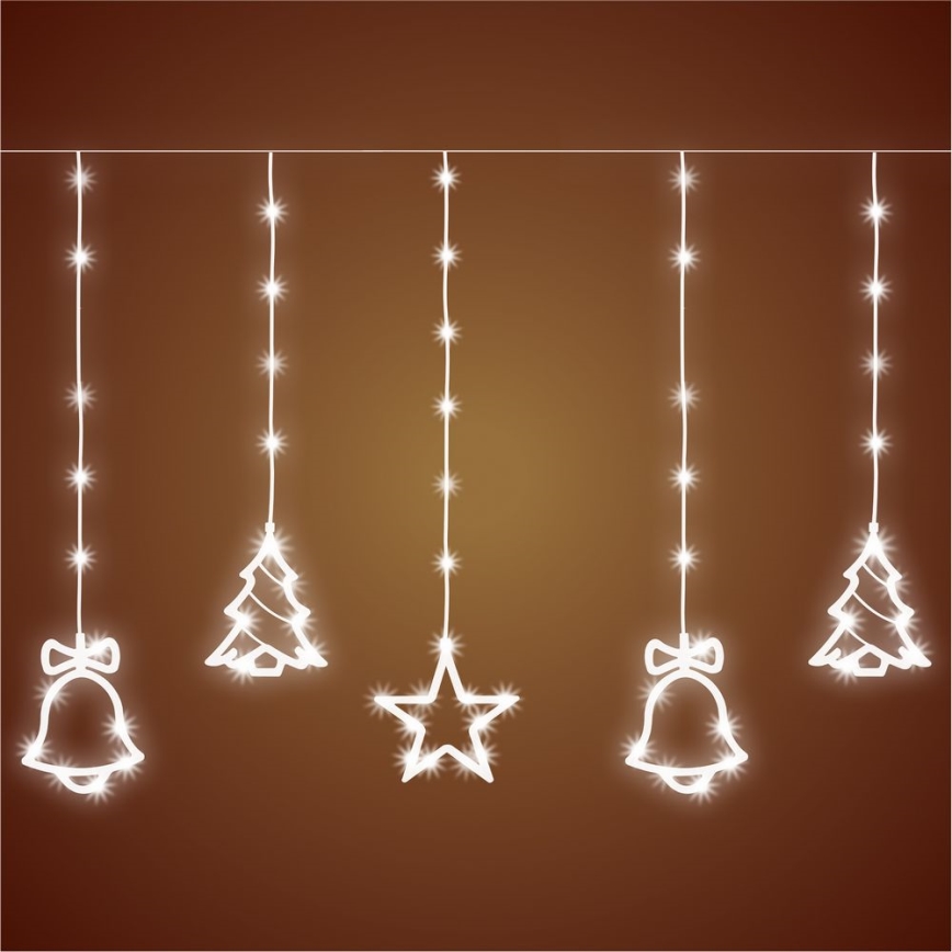 LED udendørs lyskæde 186xLED 7m IP44 kold hvid