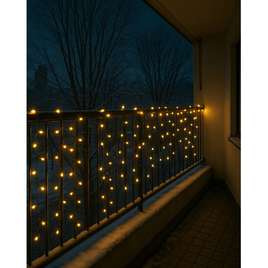 LED udendørs lyskæde 200xLED/230V 7,6 m IP44 sort