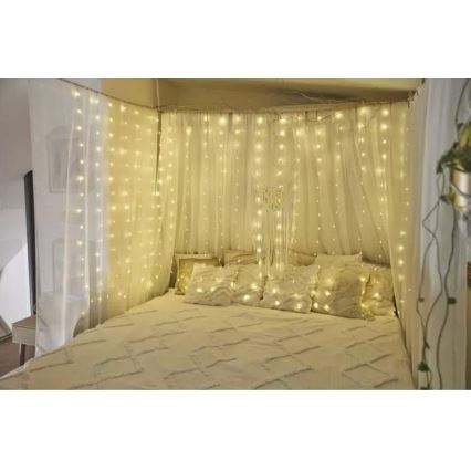 LED udendørs lyskæde 240 LED/8 funktioner 6,7 m IP44 varm hvid