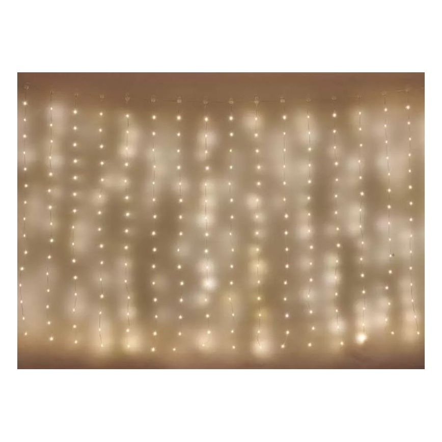 LED udendørs lyskæde 240 LED/8 funktioner 6,7 m IP44 varm hvid