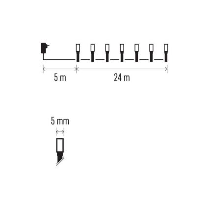 LED  udendørs lyskæde 240xLED/8 funktioner 29m IP44 varm hvid