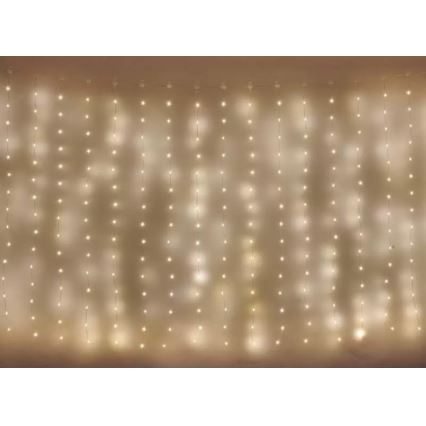 LED udendørs lyskæde 300 LED / 8 funktioner, 5,9 m, IP44, varm hvid