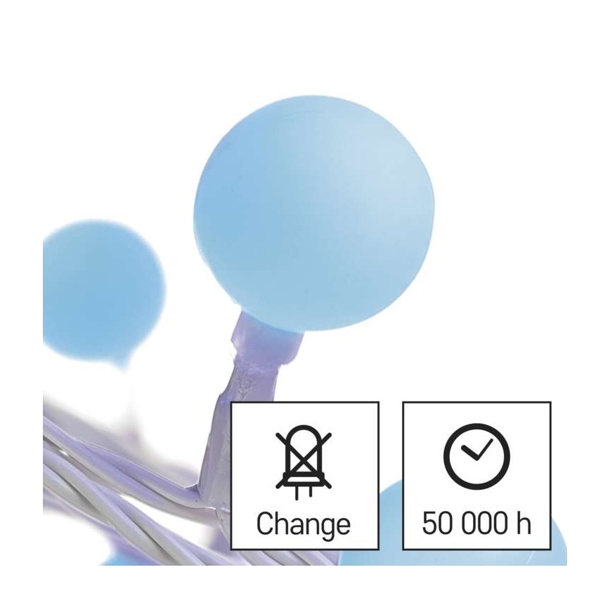 LED udendørs lyskæde 40 LED/9 m IP44 blå
