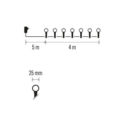 LED udendørs lyskæde 40 LED/9 m IP44 blå