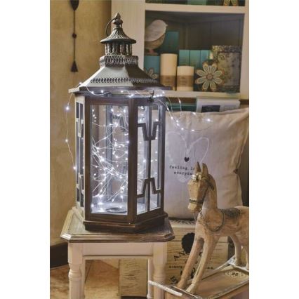 LED udendørs lyskæde 40xLED/9m IP44 kold hvid