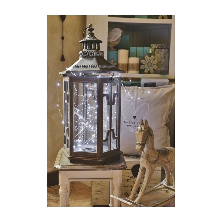 LED udendørs lyskæde 40xLED/9m IP44 kold hvid