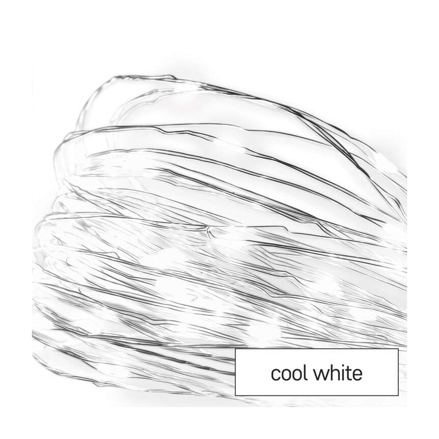 LED udendørs lyskæde 40xLED/9m IP44 kold hvid