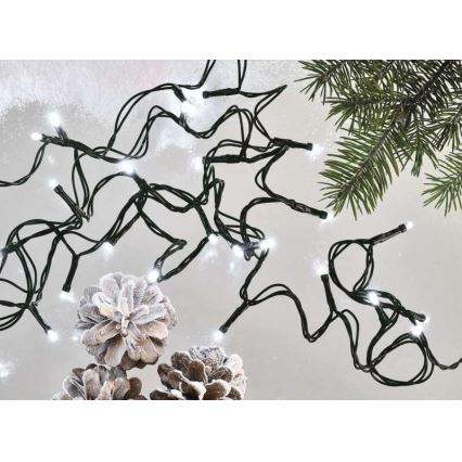 LED udendørs lyskæde 40xLED/9m IP44 kold hvid