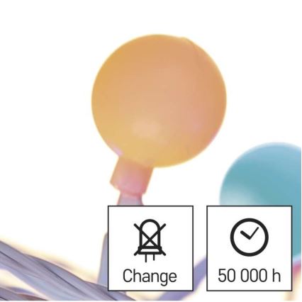 LED udendørs lyskæde 40xLED/9m IP44 multifarvet