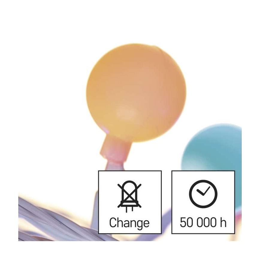 LED udendørs lyskæde 40xLED/9m IP44 multifarvet