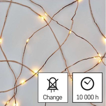 LED udendørs lyskæde 40xLED/9m IP44 varm hvid