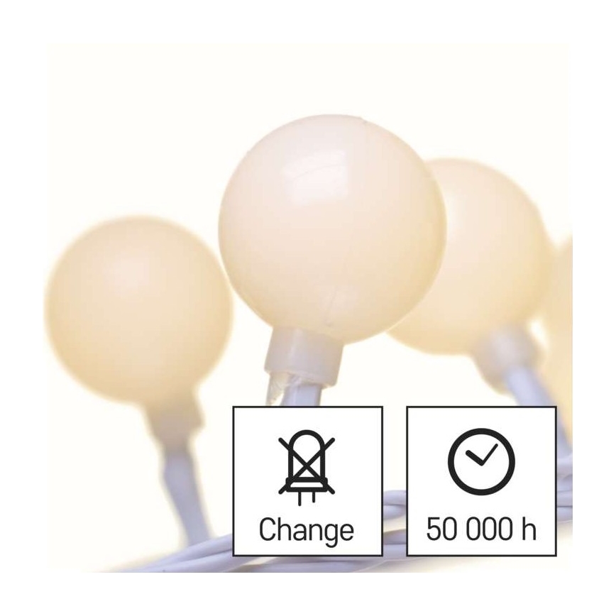 LED udendørs lyskæde 40xLED/9m IP44 varm hvid