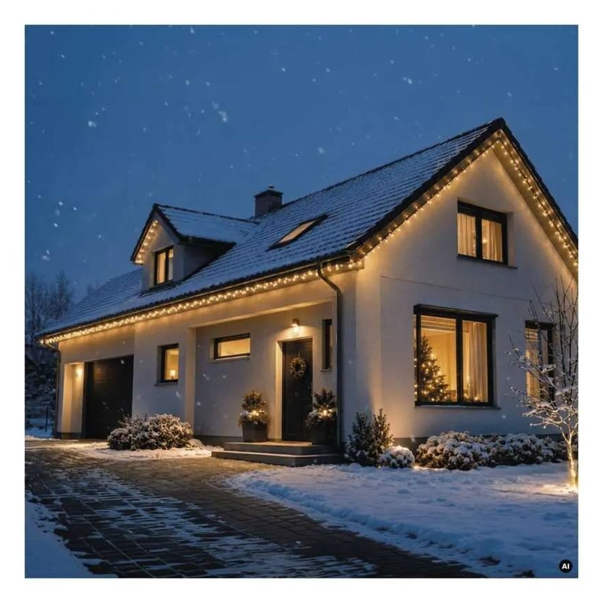 LED udendørs lyskæde 50xLED/3x0,4m IP44 varm hvid