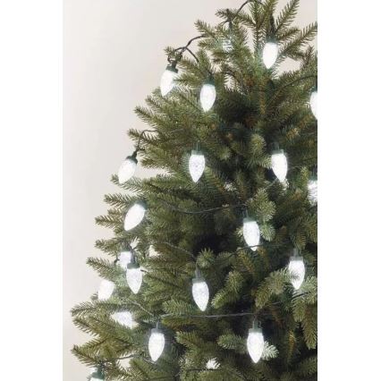 LED udendørs lyskæde 50xLED/8 funktioner 14,8 m IP44 kold hvid