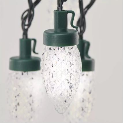 LED udendørs lyskæde 50xLED/8 funktioner 14,8 m IP44 kold hvid