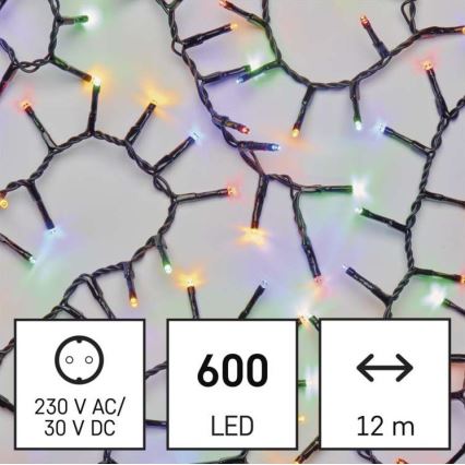 LED  udendørs lyskæde 600xLED/17m IP44 multifarvet