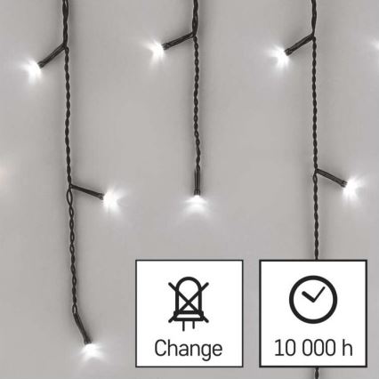 LED udendørs lyskæde 600xLED/8 funktioner 15m IP44 kold hvid