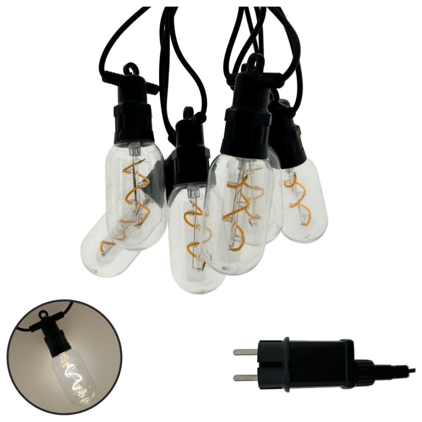LED udendørs lyskæde 6xLED/0,6W/230V 4,5 m IP44 sort