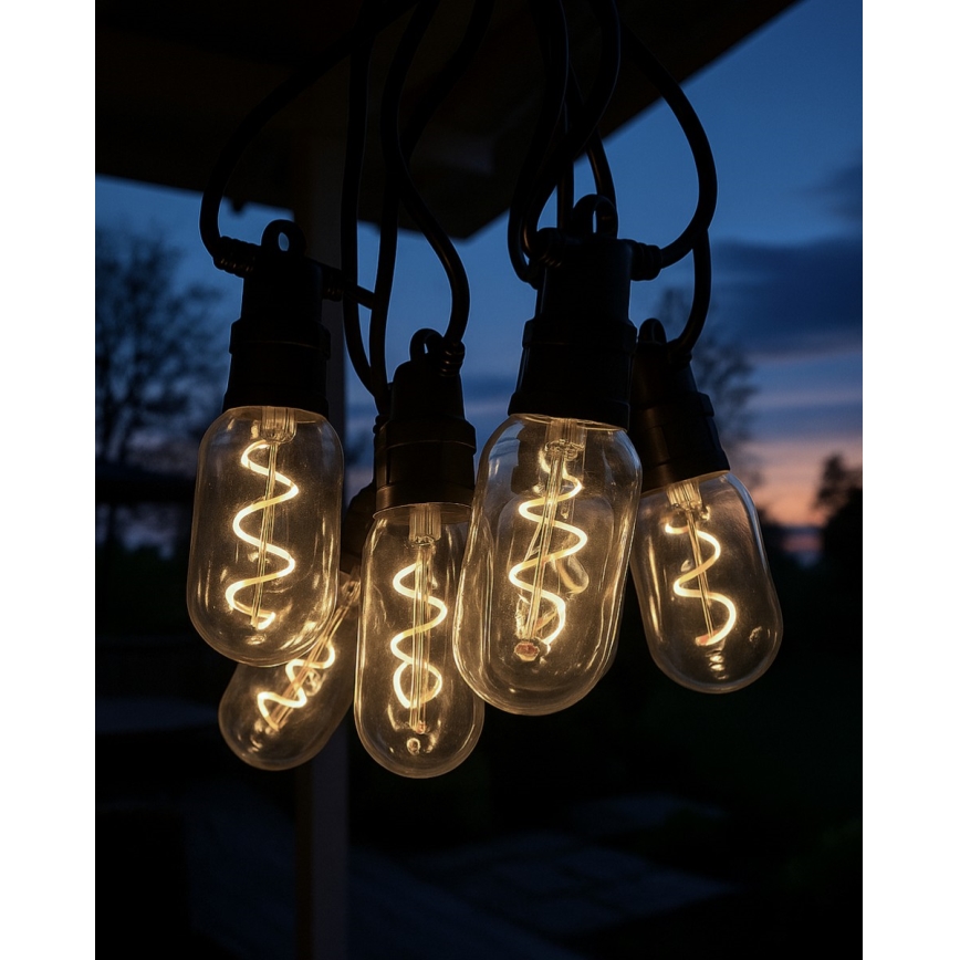 LED udendørs lyskæde 6xLED/0,6W/230V 4,5 m IP44 sort