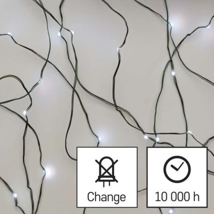 LED udendørs lyskæde 75xLED/12,5m IP44 kold hvid