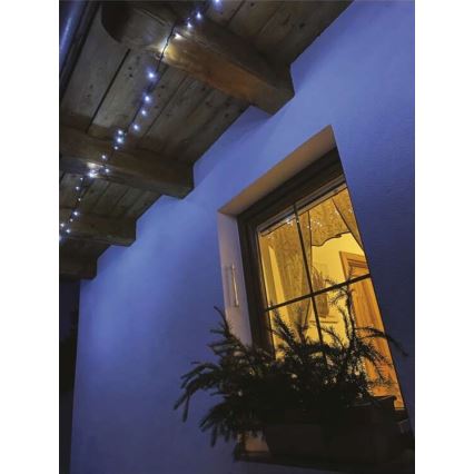 LED udendørs lyskæde 80xLED/13m IP44 kold hvid