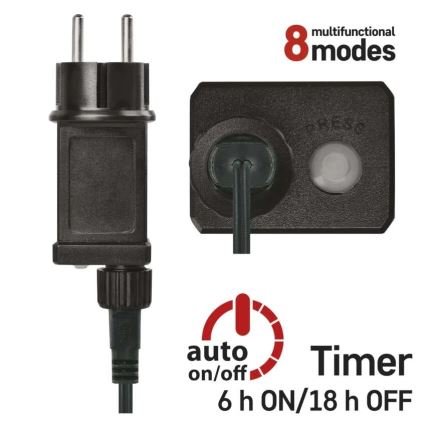 LED udendørs lyskæde 80×LED/8 funktioner 13 m kold hvid IP44