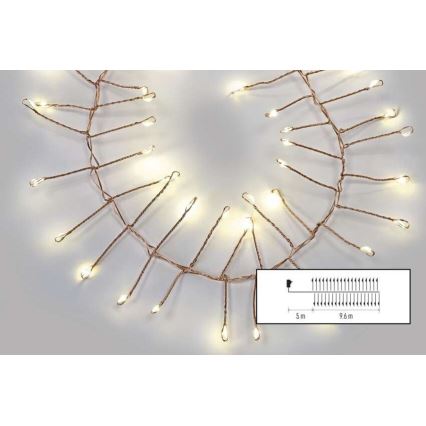LED udendørs lyskæde 960xLED/8 funktioner 9,6m IP44 varm hvid