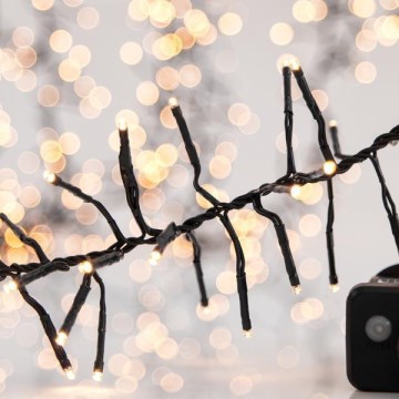 LED udendørs lyskæde CLUSTER 768xLED/8 funktioner 9 m IP44 varm hvid