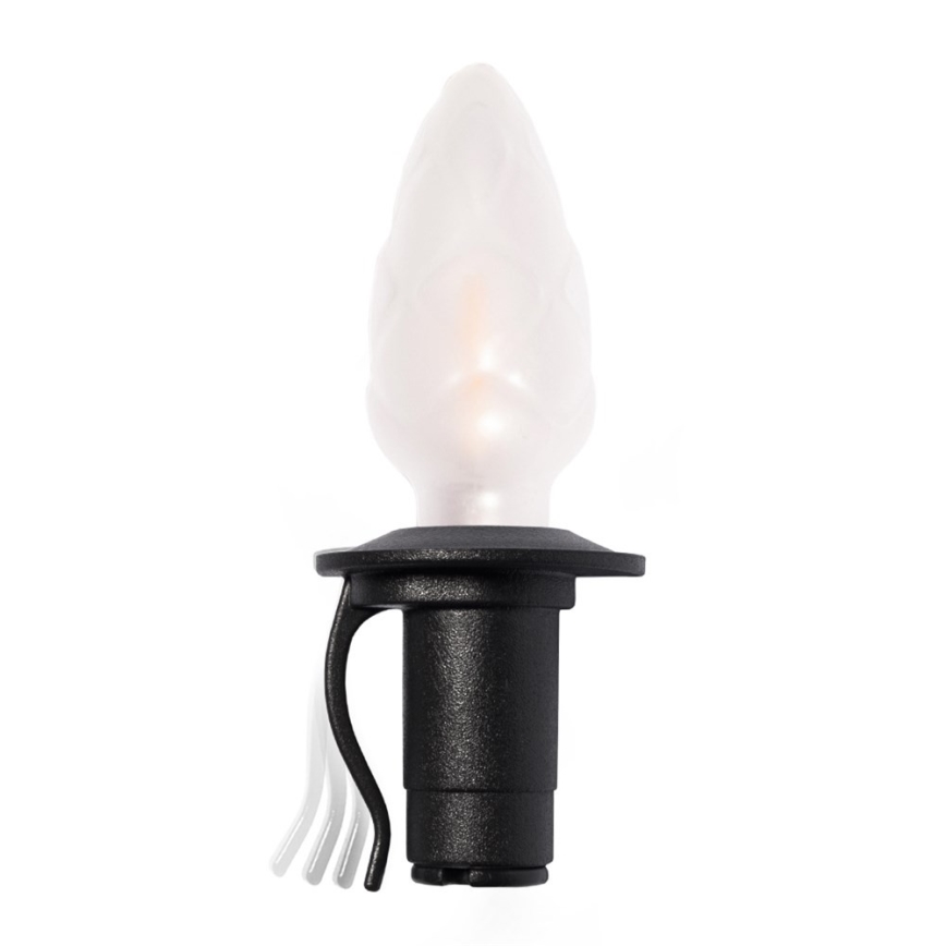 LED Udendørs lyskæde CONE FILAMENT 20xE10 19m farvet/varmhvid IP44, Fremstillet i EU
