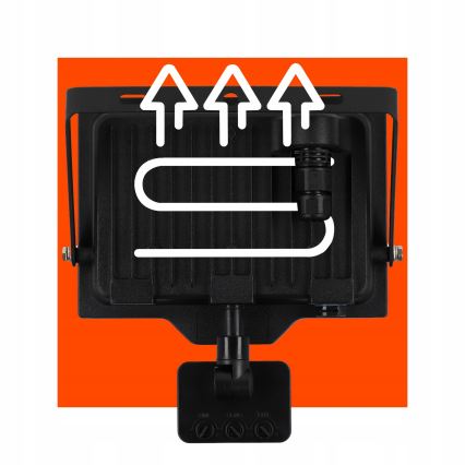 LED udendørs projektør med sensor LED/50W/230V 4500K IP65 sort