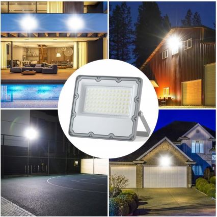 LED Udendørs reflektor LED/100W/230V 4500K IP65 grå