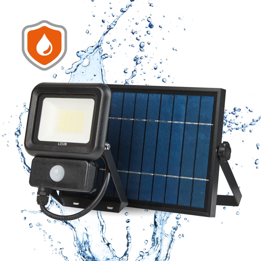 LED Udendørs solcelleprojektør med sensor LED/20W/3,7V 6500K IP65 4400 mAh