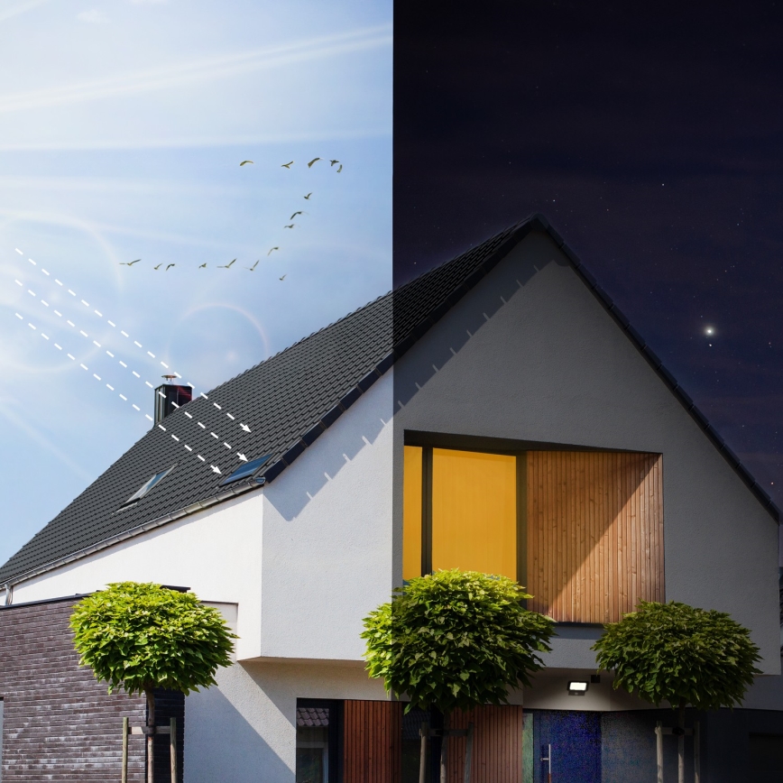 LED Udendørs solcelleprojektør med sensor LED/10W/3,7V 6500K IP65 2200 mAh