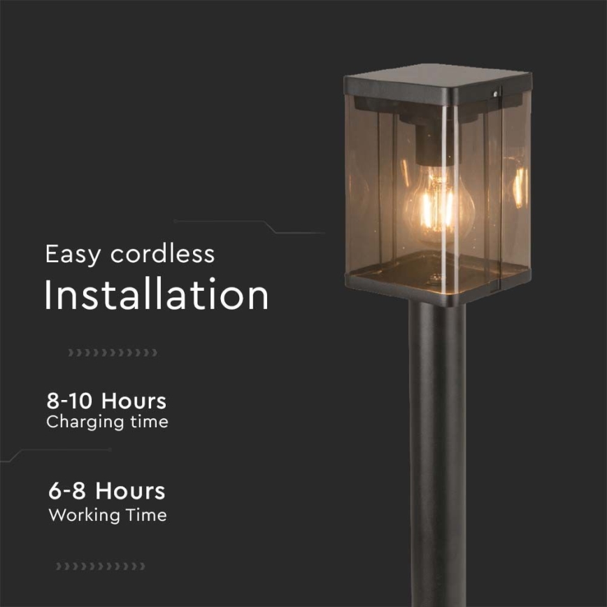 LED Udendørs solcellelampe med sensor LED/2,5W/3,7V 3000K IP54 2000 mAh sort