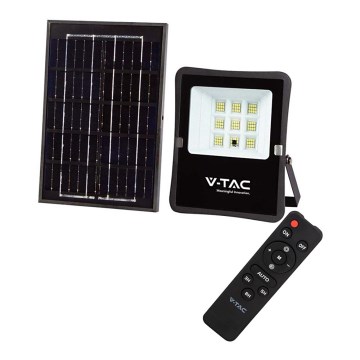 LED Udendørs solcelleprojektør LED/6W/3,2V 4000K IP65 5000 mAh + fjernbetjening