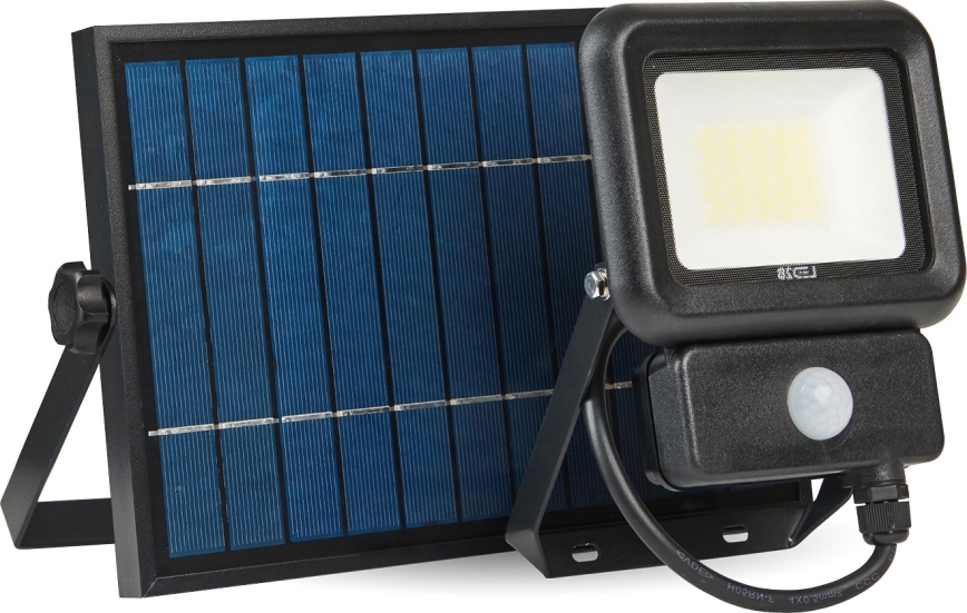 LED Udendørs solcelleprojektør med sensor LED/20W/3,7V 6500K IP65 4400 mAh