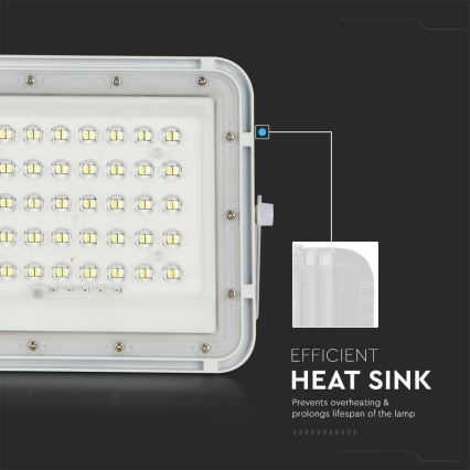 LED Udendørs dæmpbar soldrevet projektør LED/10W/3,2V IP65 4000K hvid + fjernbetjening