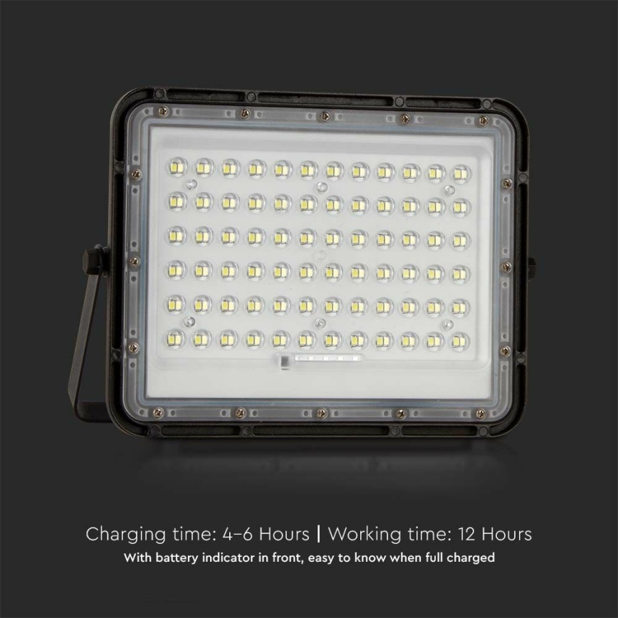 LED Udendørs dæmpbar soldrevet projektør LED/15W/3,2V IP65 4000K sort + fjernbetjening
