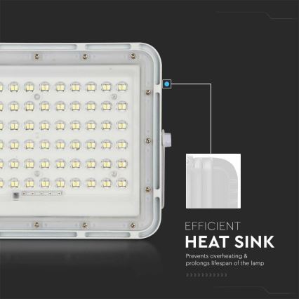 LED Udendørs dæmpbar soldrevet projektør LED/15W/3,2V IP65 6400K hvid + fjernbetjening