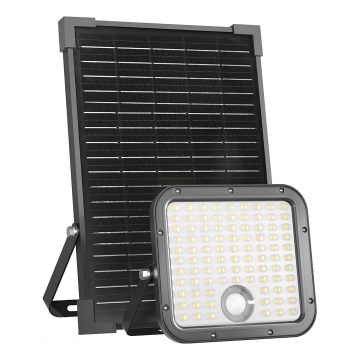 LED Udendørs soldrevet projektør med sensor LED/30W/6,4V IP65 3000/4000K + fjernbetjening